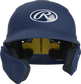 Front view of Mach Left Handed Batting Helmet with EXT Flap | 1-Tone, Navy image number null