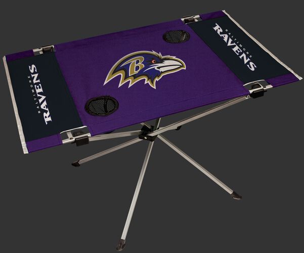 Rawlings Purple and Black NFL Baltimore Ravens Endzone Table With Two Cup Holders, Team Logo, and Team Name SKU #03391092111