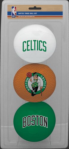Rawlings White, Brow, and Green NBA Boston Celtics Three-Point Softee Basketball Set With Team Logo SKU #03524193114