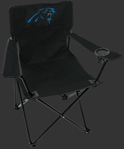 Front of Rawlings Black NFL Carolina Panthers Gameday Elite Chair With Team Logo SKU #00551090111