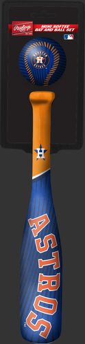 Rawlings Houston Astros Softee Mini Bat and Ball Set in Team Colors With Team Name and Logo On Front SKU #01160002114