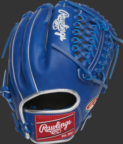 Back of a royal Marcus Stroman Heart of the Hide glove with a Modified Trap-Eze web - SKU: PRO205-MS0