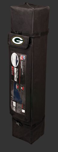 Black carry case of a 9x9 Green Bay Packers canopy with a team logo on the side compartment - SKU: 03231068112