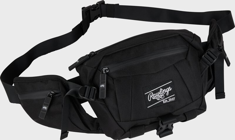 Front right of a black Players sling bag - SKU: RSLING-BK