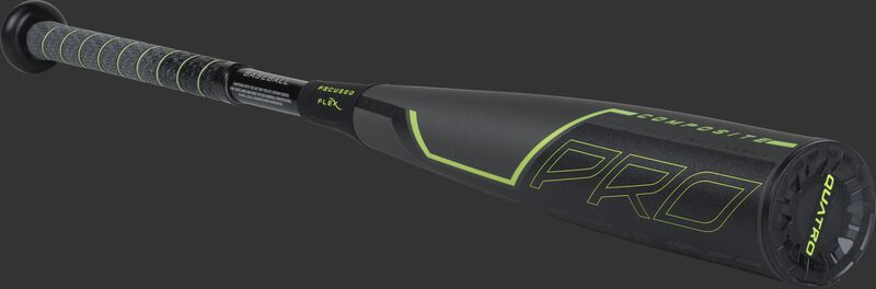 US9Q10 -10 Quatro Pro USA bat with a grey/black barrel green accents and grey/black grip