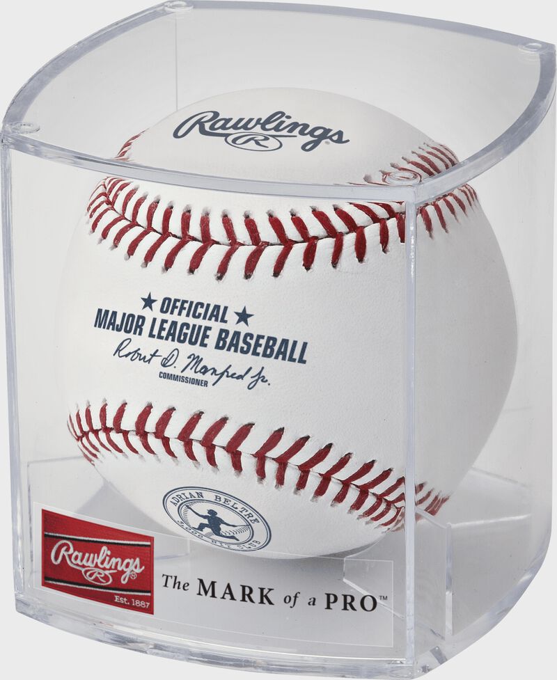 Adrian Beltre 3000 hits baseball in display case 3/4 shot