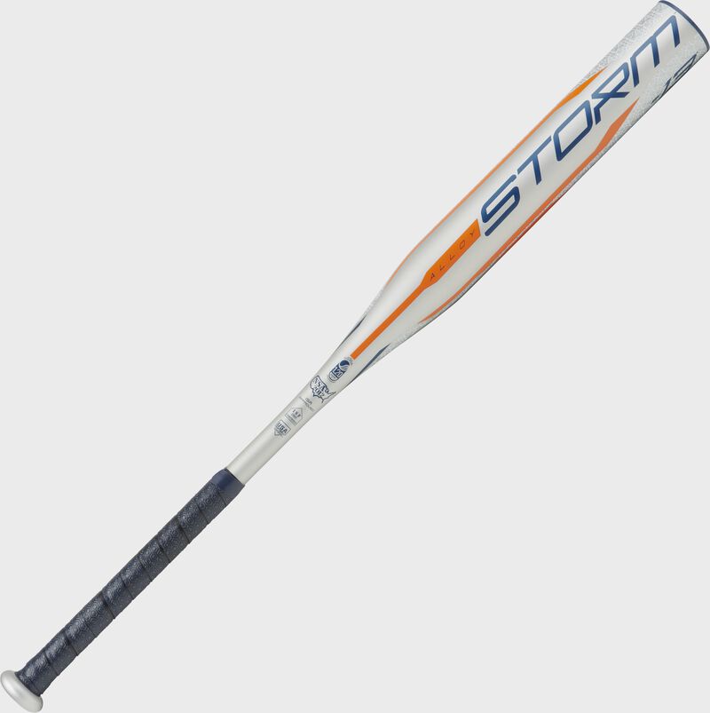 A silver 2020 Storm fastpitch softball bat - SKU: FPZS13 loading=