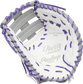 White palm of a Rawlings Liberty Advanced Color Series 1st base mitt with purple laces - SKU: RLADCTSBWPG image number null