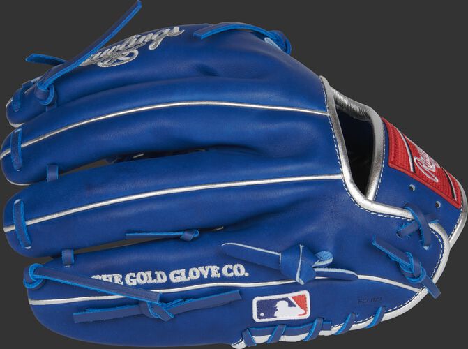 Royal back of a 11.75-inch Marcus Stroman HOH glove with the MLB logo on the pinky - SKU: PRO205-MS0