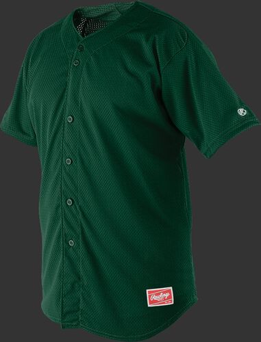 Front of Rawlings Dark Green Youth Short Sleeve Jersey - SKU #YBJ167