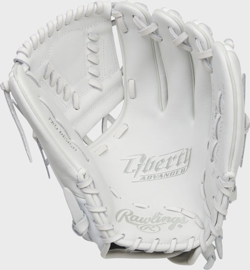 White palm of a Rawlings Liberty Advanced Color Series infield glove with white laces - SKU: RLA715SB-31WSS loading=