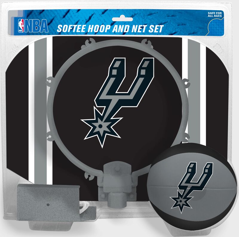 Rawlings Black and Grey NBA San Antonio Spurs Softee Hoop Set With Team Logo on Ball and Backboard SKU #03544212114 loading=