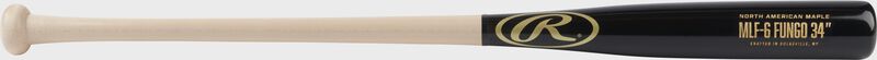 A 34" natural/black Rawlings maple fungo bat - SKU: MFL5-NA-B-34