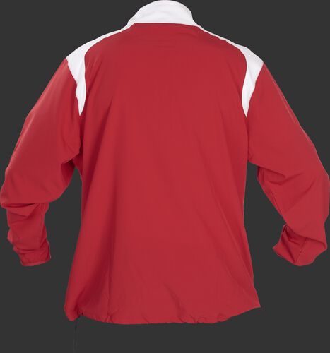 Back of Rawlings Scarlet Adult Long Sleeve Quarter-Zip Jacket - SKU #FORCEJ-B-88