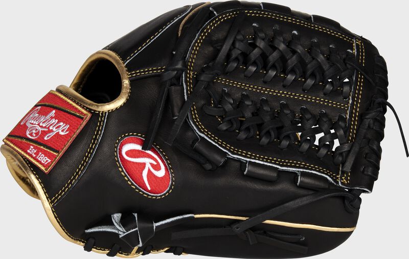 Thumb of a black Pro Preferred 11.75-Inch Wing Tip glove with a black Modified Trap-Eze web - SKU: PROS205W-15PRO