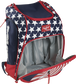 Angled view of open red, white, and blue Rawlings Legion Backpack - SKU: LEGION image number null