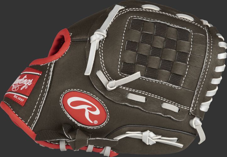Thumb view of a dark shadow Mark of a Pro Light 9.5-inch youth infield glove with a dark shadow Basket web