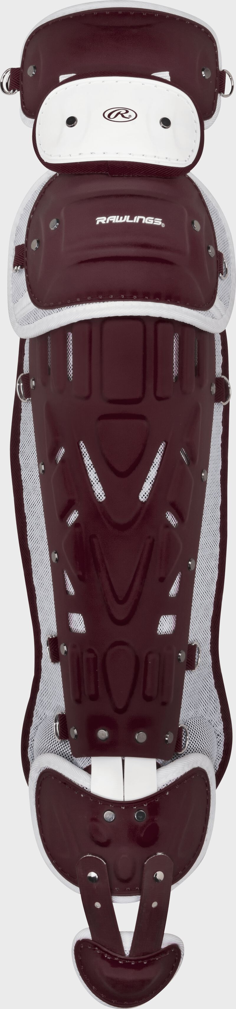 Maroon/white Pro Preferred adult leg guards