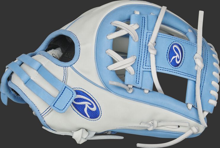 Thumb of a white RLA715SB-2CB Liberty Advanced Color Series 11.75-inch infield glove with a columbia blue I-web