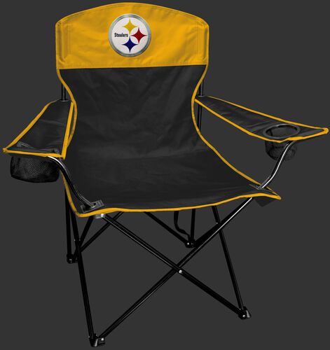 Front of Rawlings Black and Yellow NFL Pittsburgh Steelers Lineman Chair With Team Logo SKU #31021082111