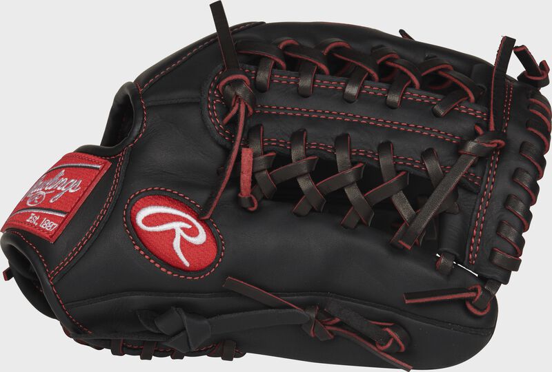 Web back view of black and red R9 Series 11.5-in Pro Taper infield/pitcher glove