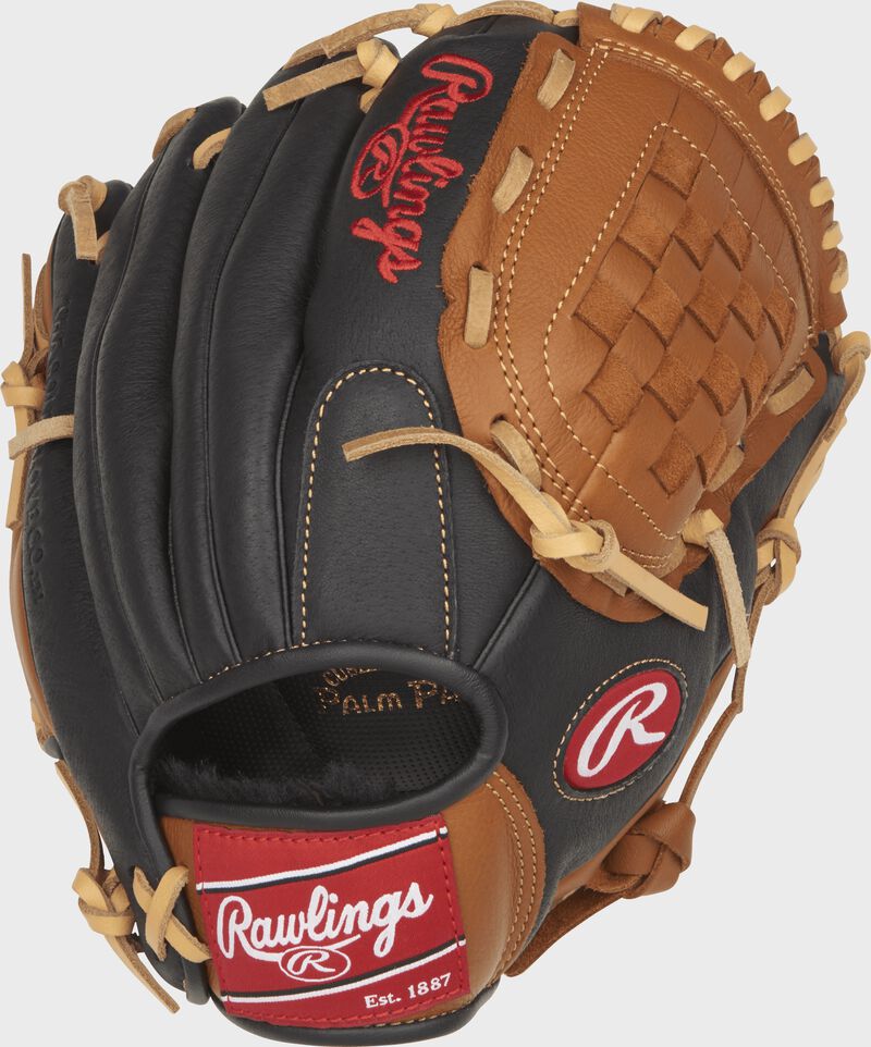P110GBB 11-inch Prodigy youth infield/pitcher's glove with a black back and golden brown trim