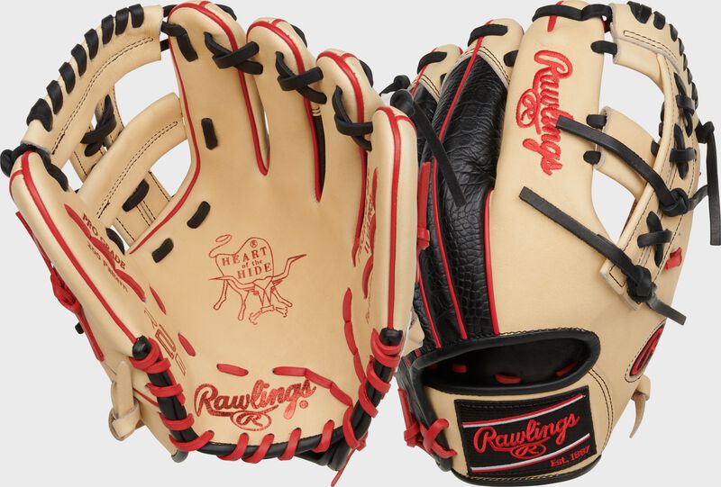 2 views showing the palm/back of a Heart of the Hide R2G 11.5" infield glove - SKU: PROR204-32C