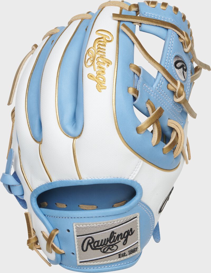 White Speed Shell back of a Heart of the Hide R2G 11.5" I-web glove with a gray Rawlings patch - SKU: PROR314-2CBSS