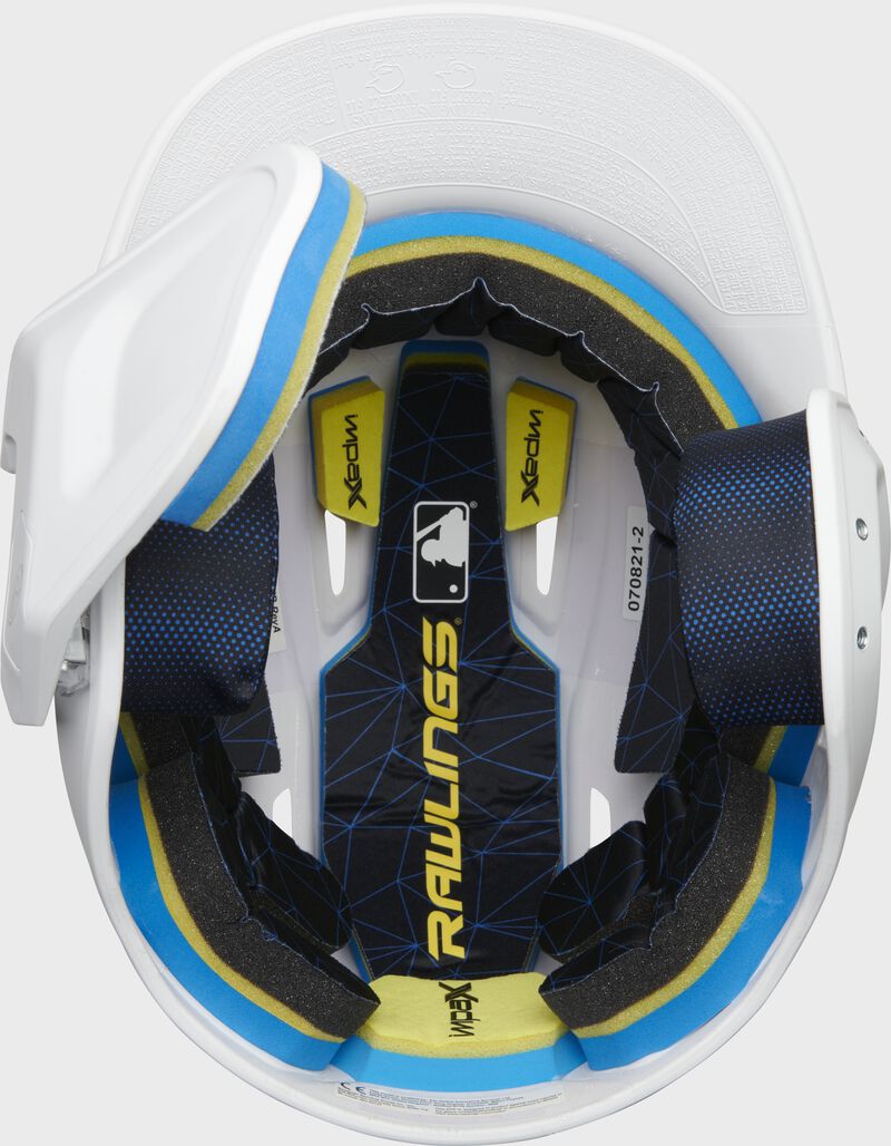 Inside view of Rawlings Mach Carbon Batting Helmet - SKU: MAAL