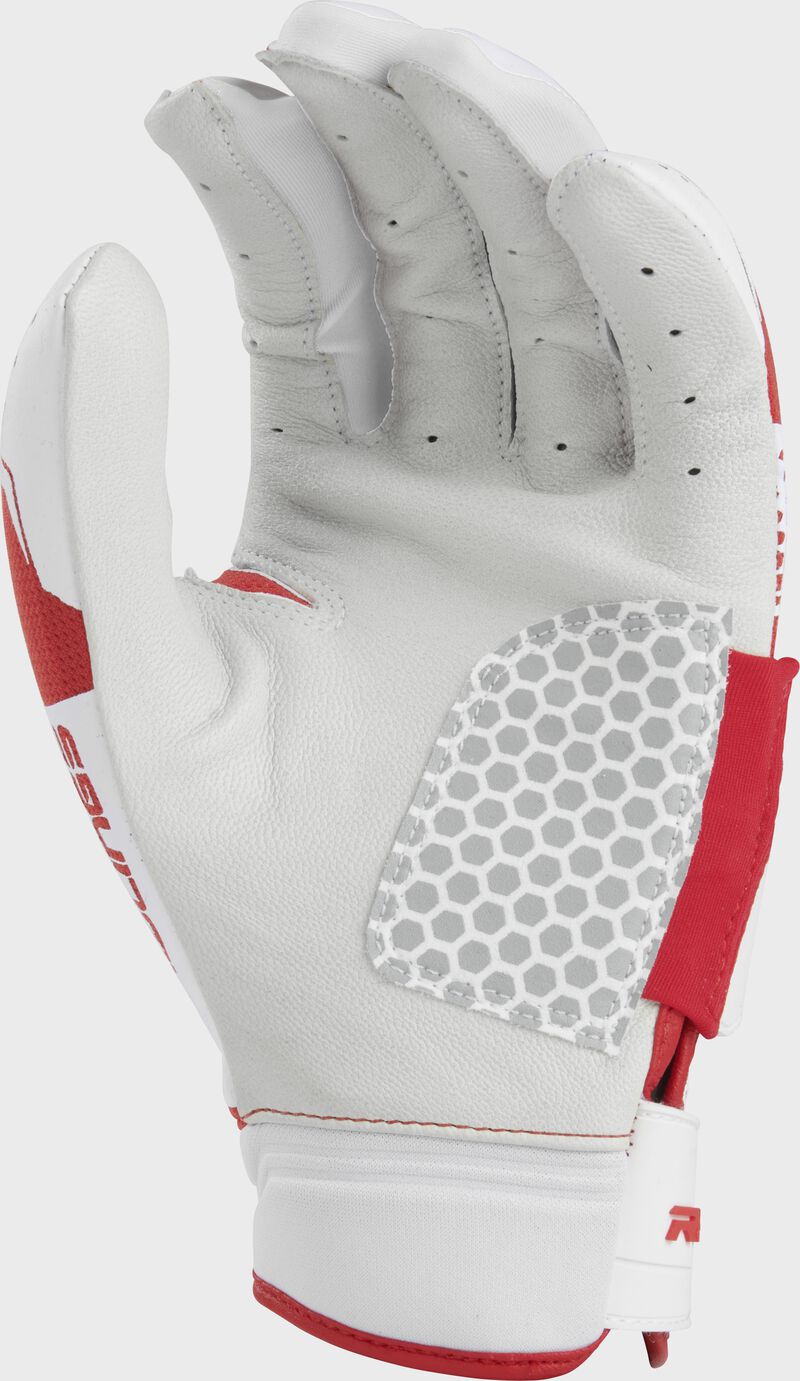White palm of a scarlet women's workhorse pro batting glove - SKU: FP2PBG-S