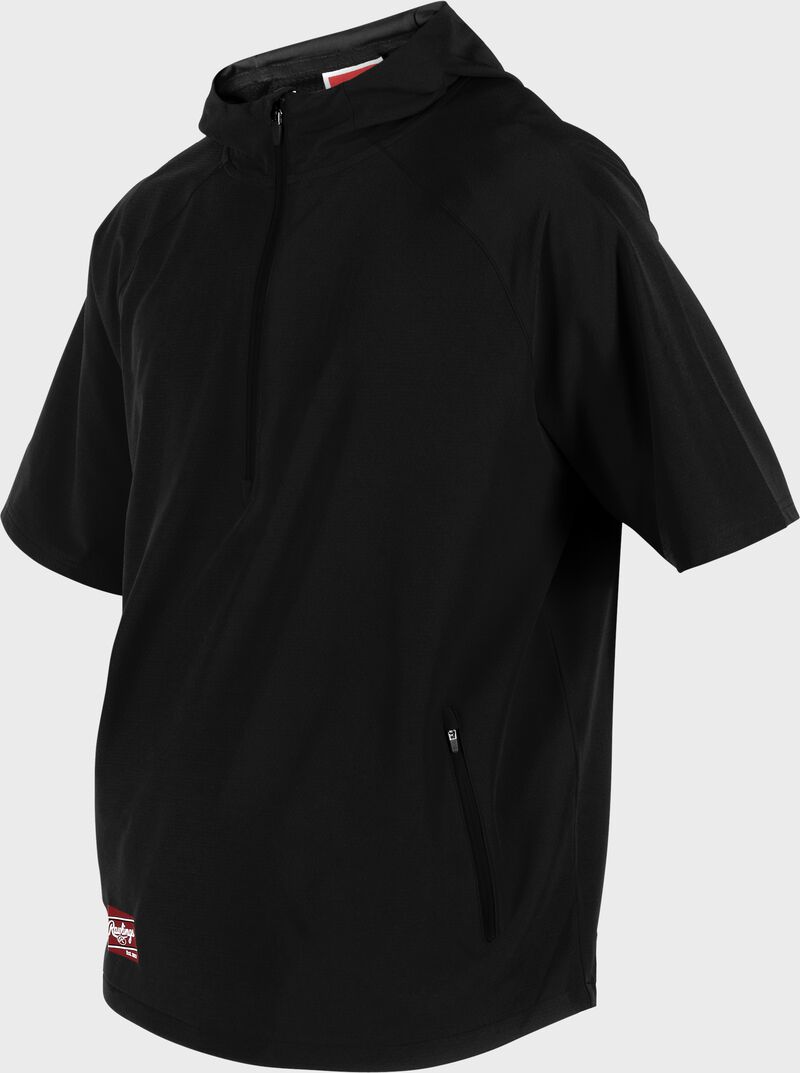 Rawlings ColorSync Short Sleeve Hoodie, Youth L, Black