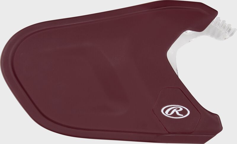 A maroon Mach Adjust EXT batting helmet extension - SKU: ADJEXT-MA7
