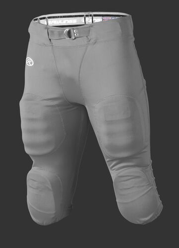 Front of Rawlings Silver Grey Adult Slotted Football Pant - SKU #FP147