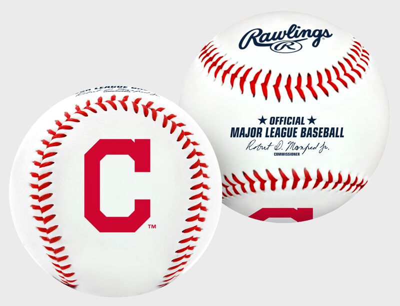 2 views of a MLB Cleveland Indians baseball