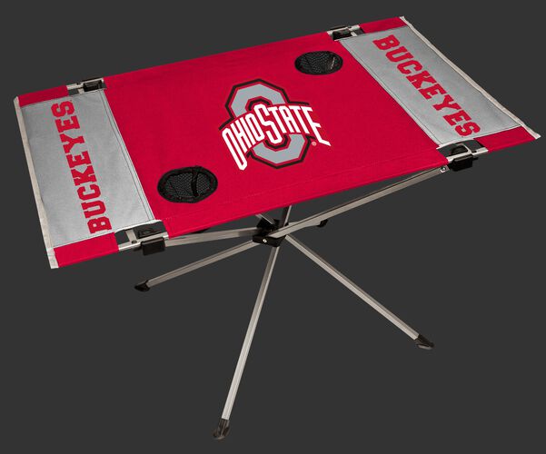 NCAA Ohio State Buckeyes Endzone table featuring team colors, a team logo and two cup holders SKU #04053042111