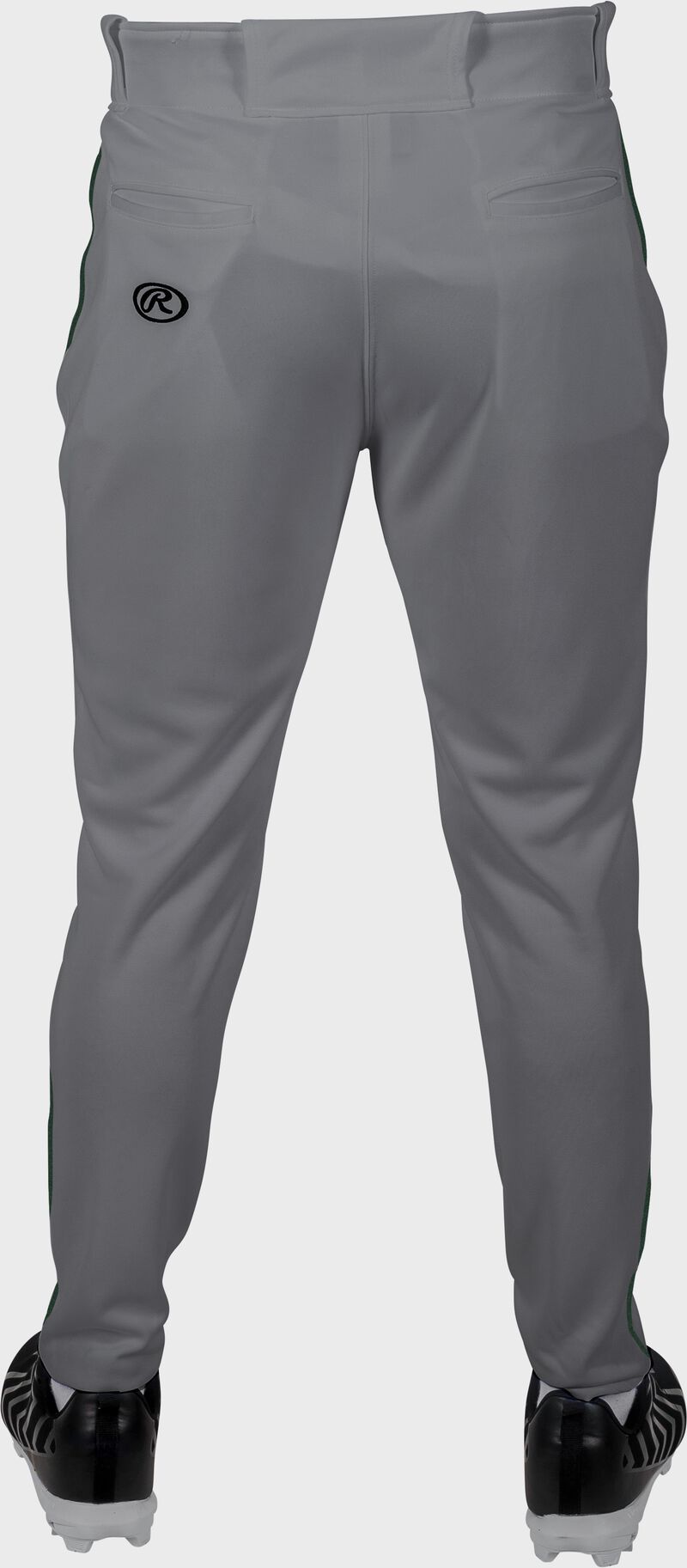 Rawlings 150 Jogger Fit Piped Baseball Pants, Adult S, Blue Gray/Dark Green