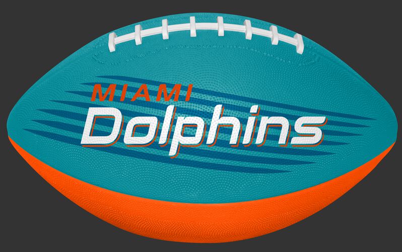 Aqua Green and Orange NFL Miami Dolphins Downfield Youth Football With Team Name SKU #07731074121
