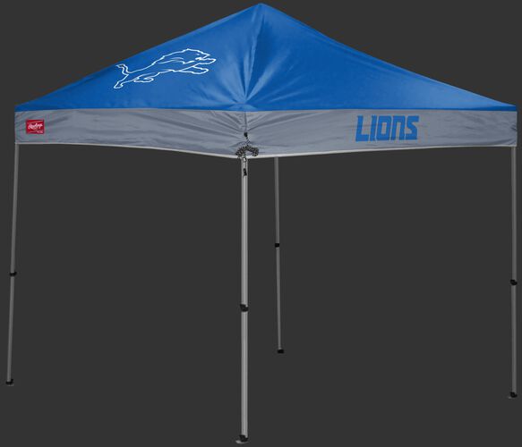 A blue/gray Detroit Lions 9x9 shelter with a team logo on the left side - SKU: 03231067113