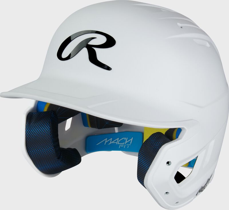 Rawlings Mach Fit Baseball Batting Helmet, White