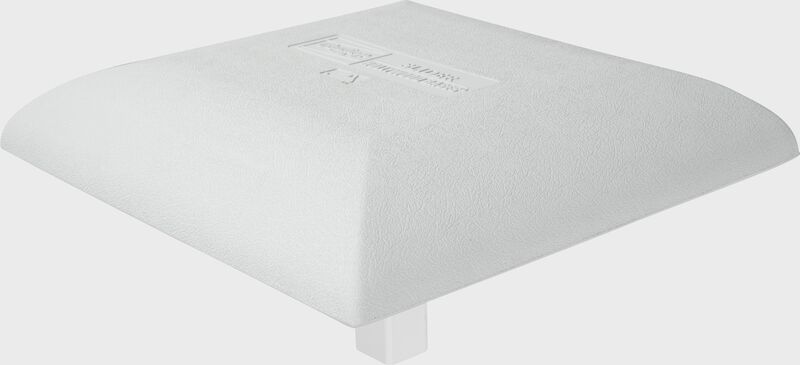 Front angle of a white Hollywood slider base - SKU: HISB