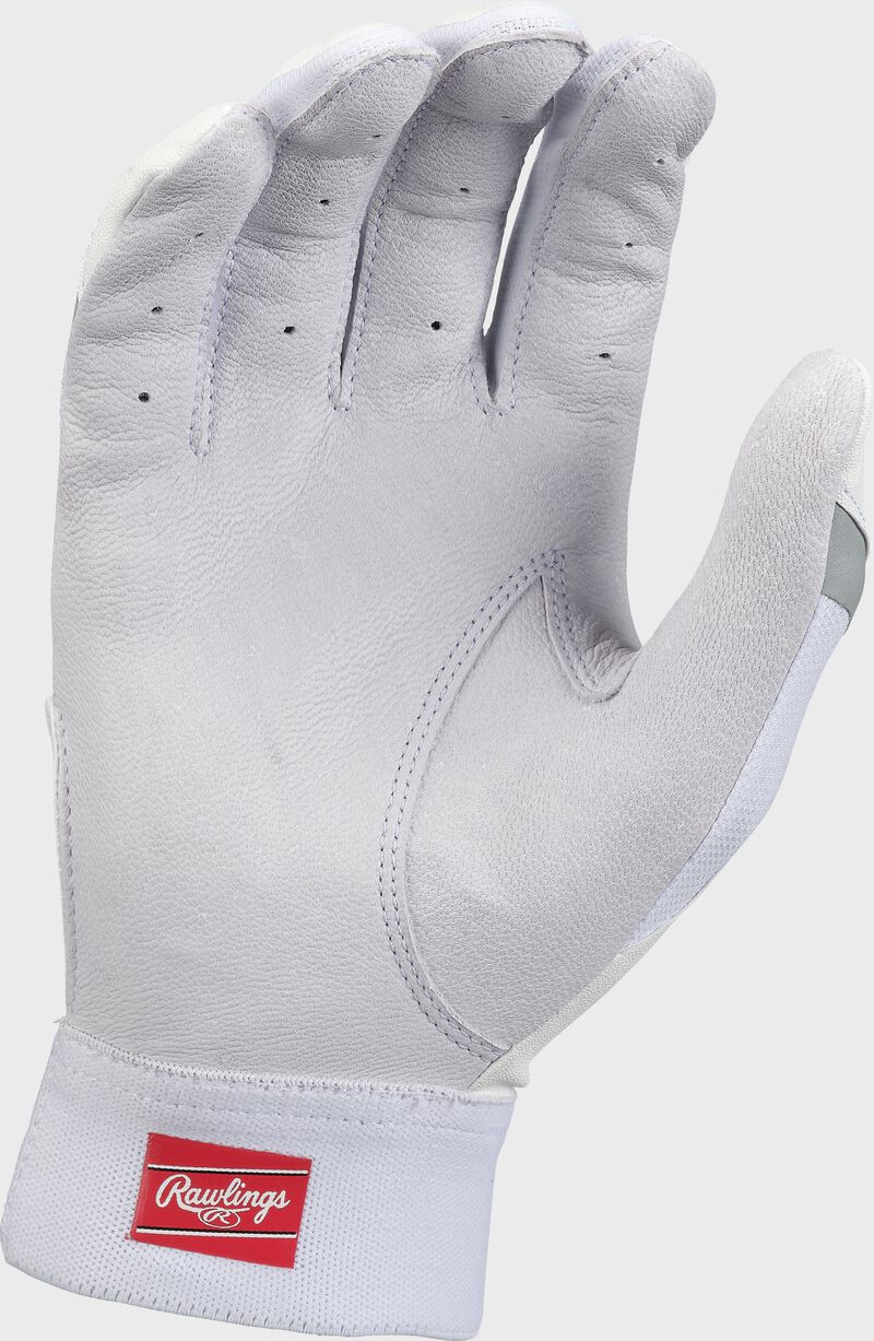 White palm of a white Rawlings 5150 II batting glove - SKU: 5150IIBG-WHWH