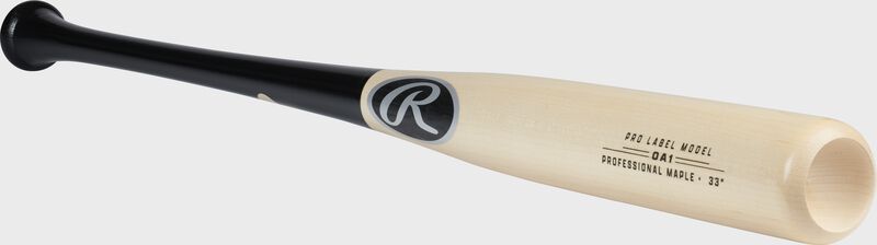 Angled view of a Maple Pro Label Wood bat - SKU: OA1PL