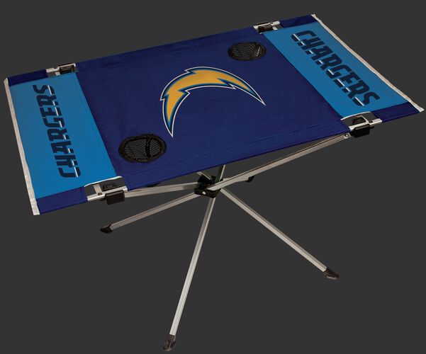 Rawlings Navy and Blue NFL Los Angeles Chargers Endzone Table With Two Cup Holders, Team Logo, and Team Name SKU #03391083111