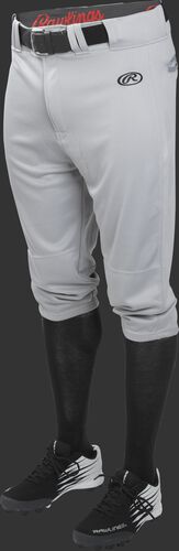 Front of Rawlings Blue Gray Youth Launch Knicker Baseball Pant - SKU #YLNCHKP