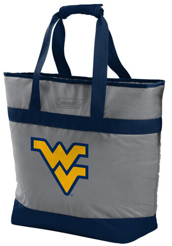 Rawlings West Virginia Mountaineers 30 Can Tote Cooler In Team Colors With Team Logo On Front SKU #07883114111