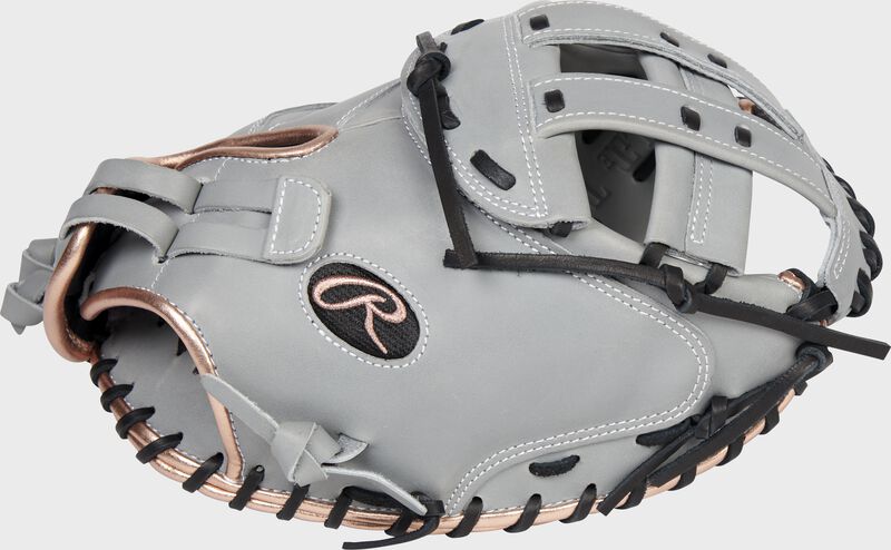 Thumb of a gray Liberty Advanced Color Series 34-Inch catcher's mitt with a gray H-web - SKU: RLACM34FPGRG
