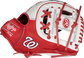 Web back view of scarlet and white 2021 Washington Nationals Heart of the Hide glove image number null