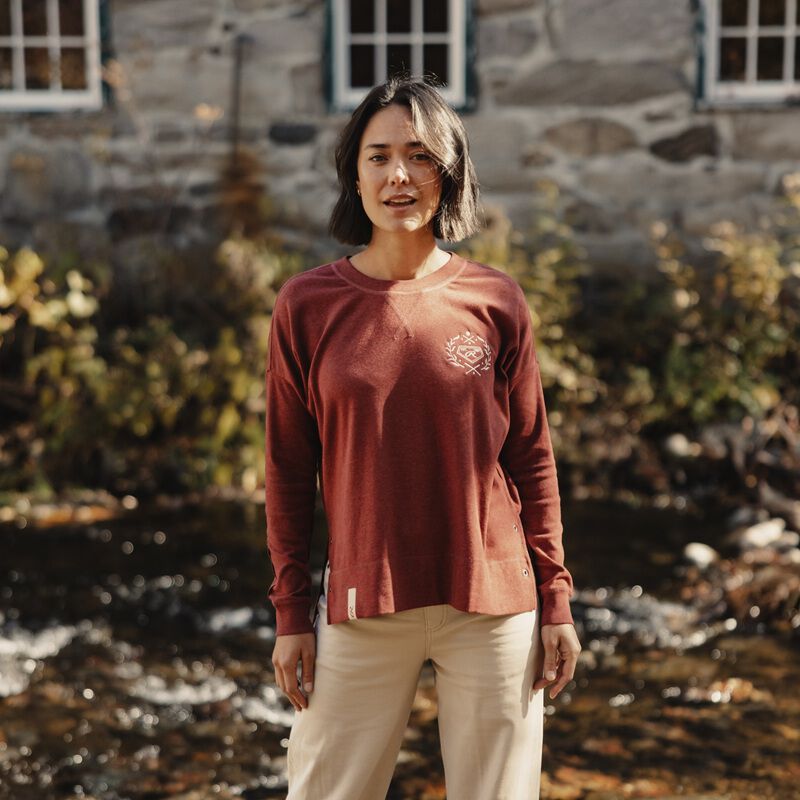 Rawlings x The Normal Brand Women's Fleece Splitside Pullover , Maroon, Women's XL