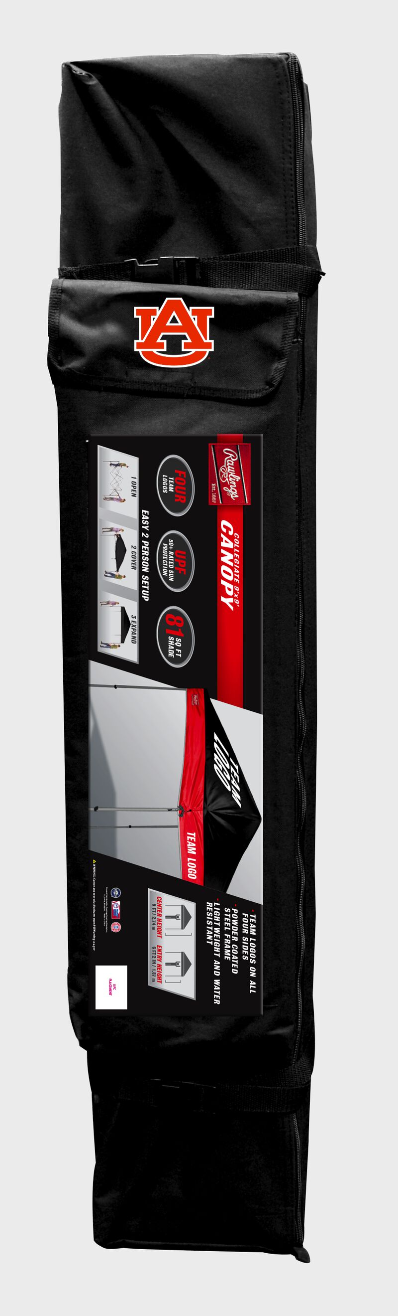 Black carry case for an Auburn Tigers canopy loading=