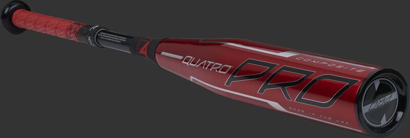 3/4 angle view of a USZQ12 with a red barrel, black/silver accents and black end cap